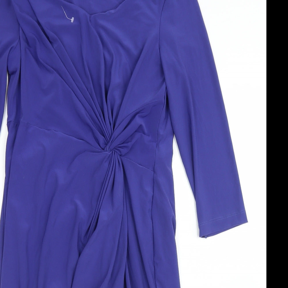 Bravissimo Womens Blue  Viscose Pencil Dress  Size 12  Scoop Neck
