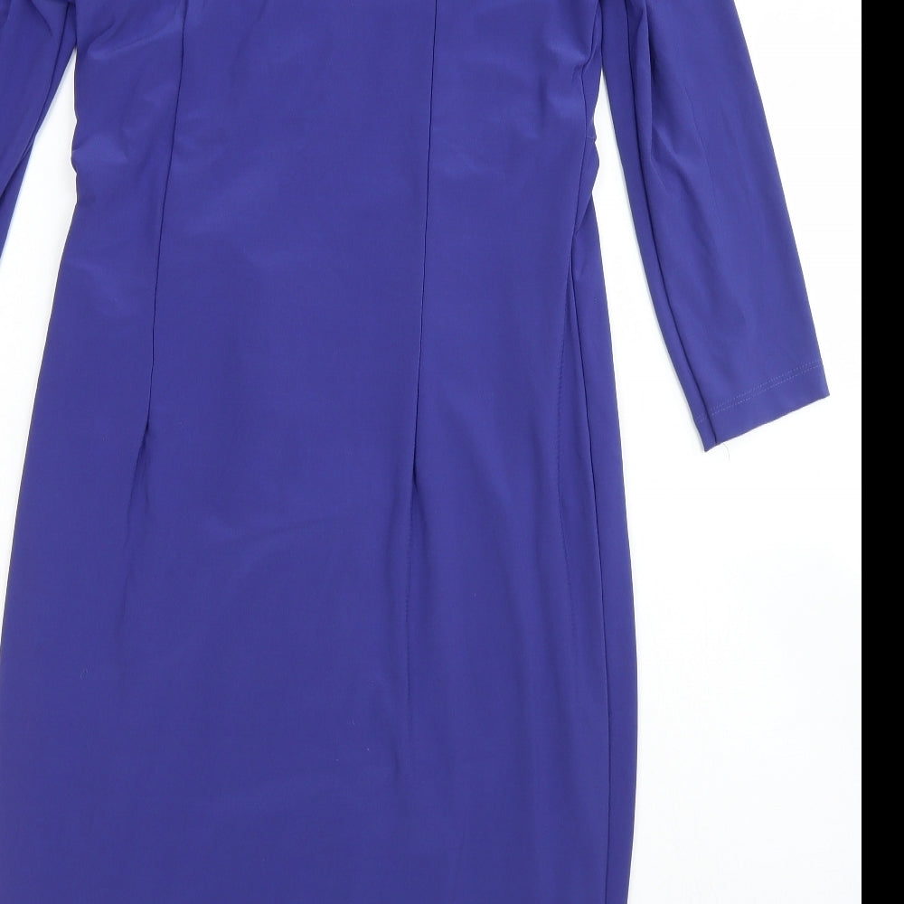 Bravissimo Womens Blue  Viscose Pencil Dress  Size 12  Scoop Neck