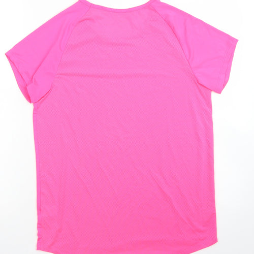 Studio Womens Pink  Polyester Basic T-Shirt Size 8 Crew Neck