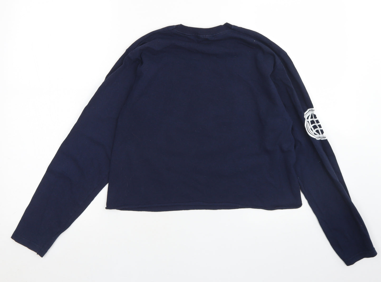 BDG Womens Blue  Cotton Basic T-Shirt Size S Crew Neck