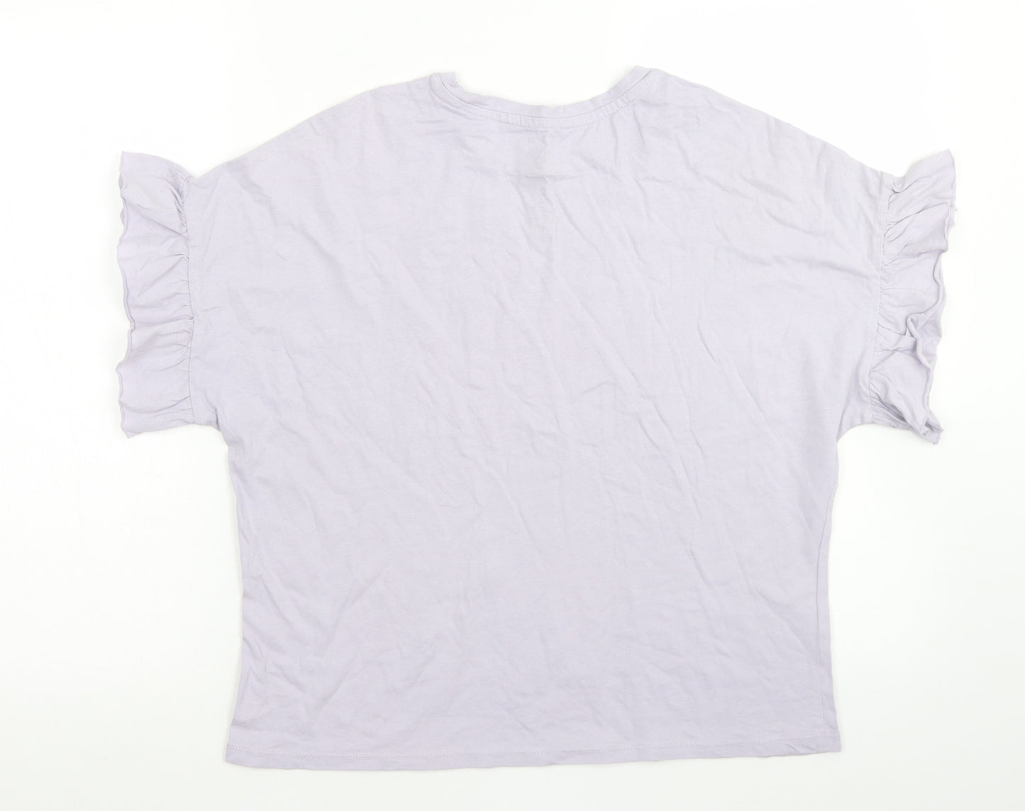 Disney Parks Womens Purple  Cotton Basic T-Shirt Size M Crew Neck