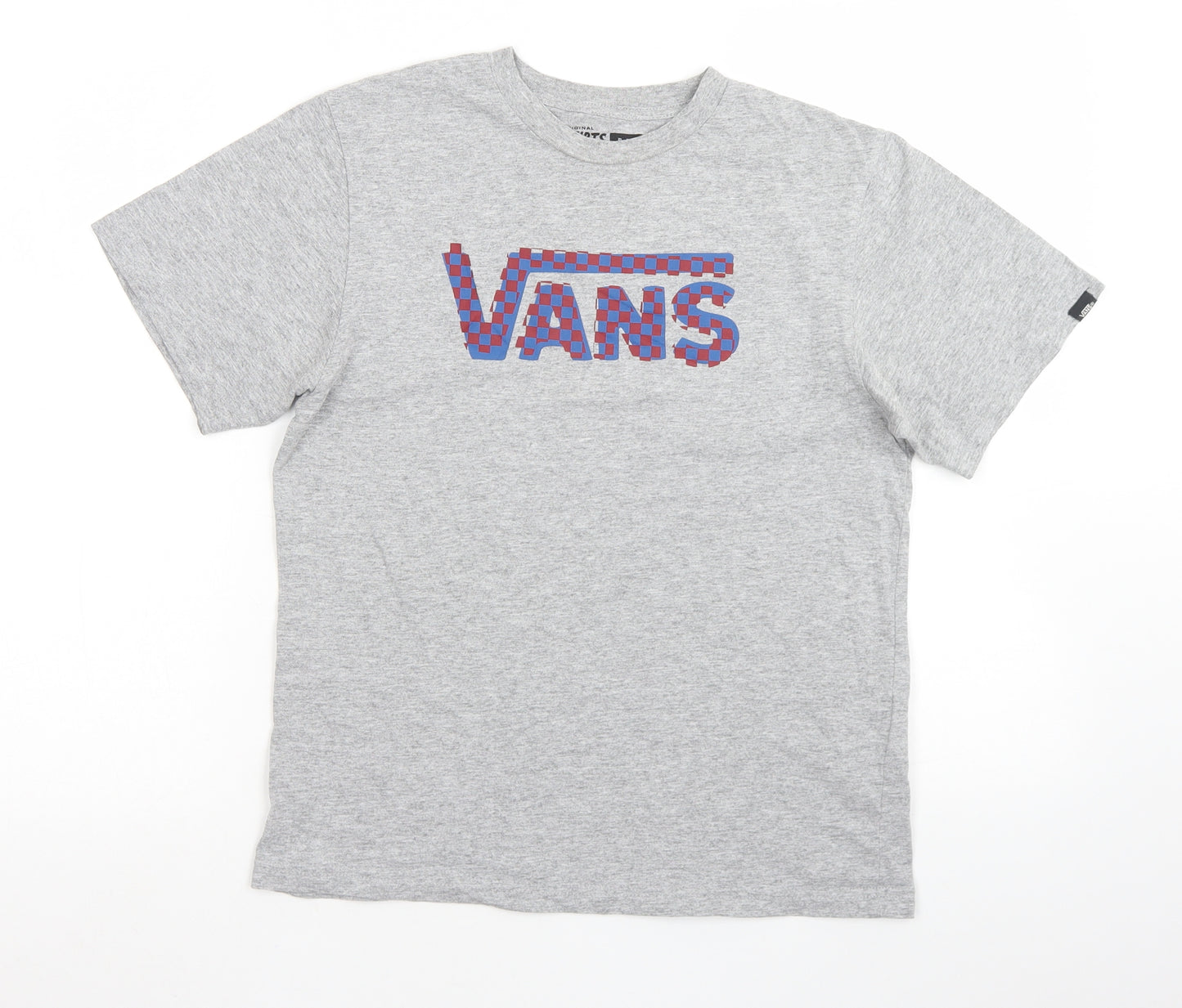 Vans  Boys Grey  Cotton Basic T-Shirt Size L Crew Neck