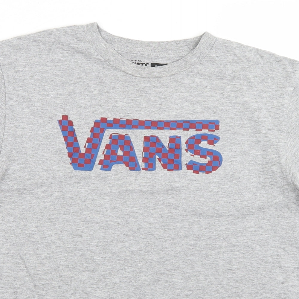 Vans  Boys Grey  Cotton Basic T-Shirt Size L Crew Neck