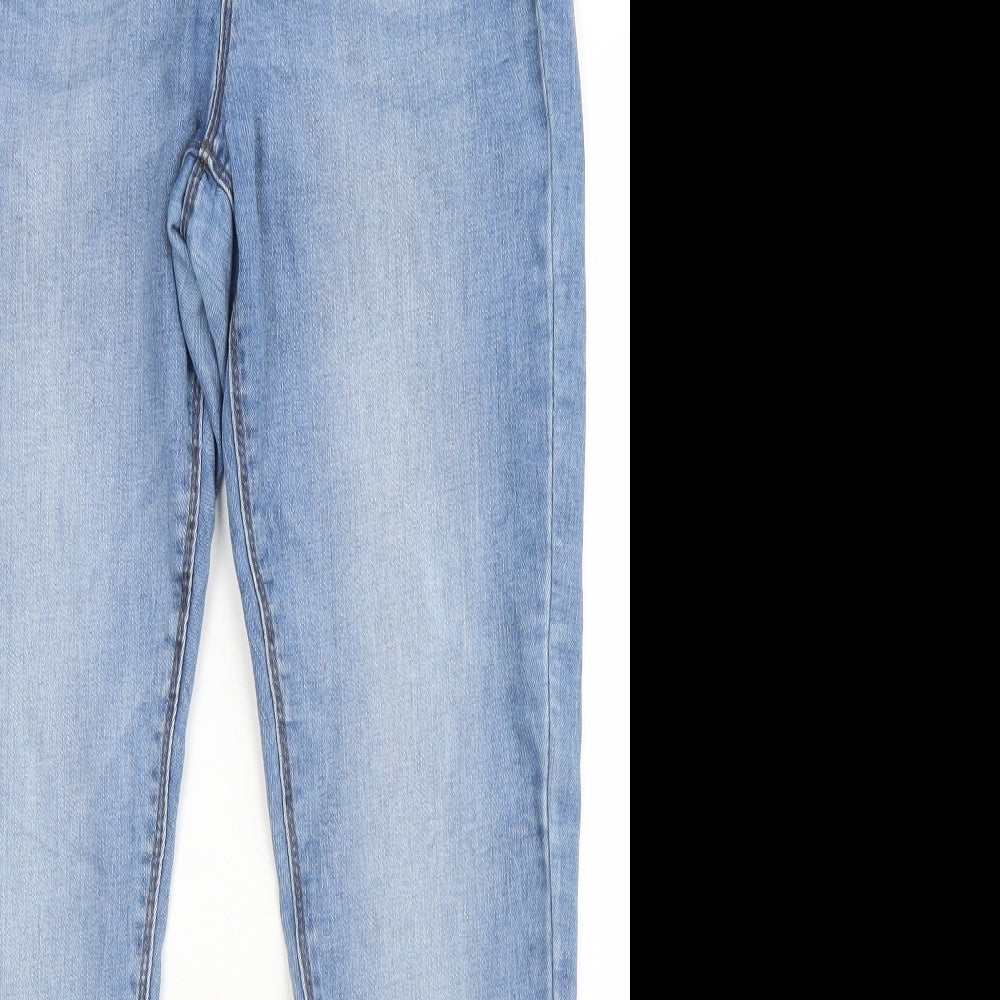 Denim Co Womens Blue  Cotton Skinny Jeans Size 14 L25 in Regular Button