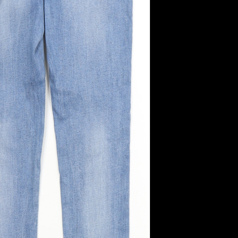 Denim Co Womens Blue  Cotton Skinny Jeans Size 14 L25 in Regular Button