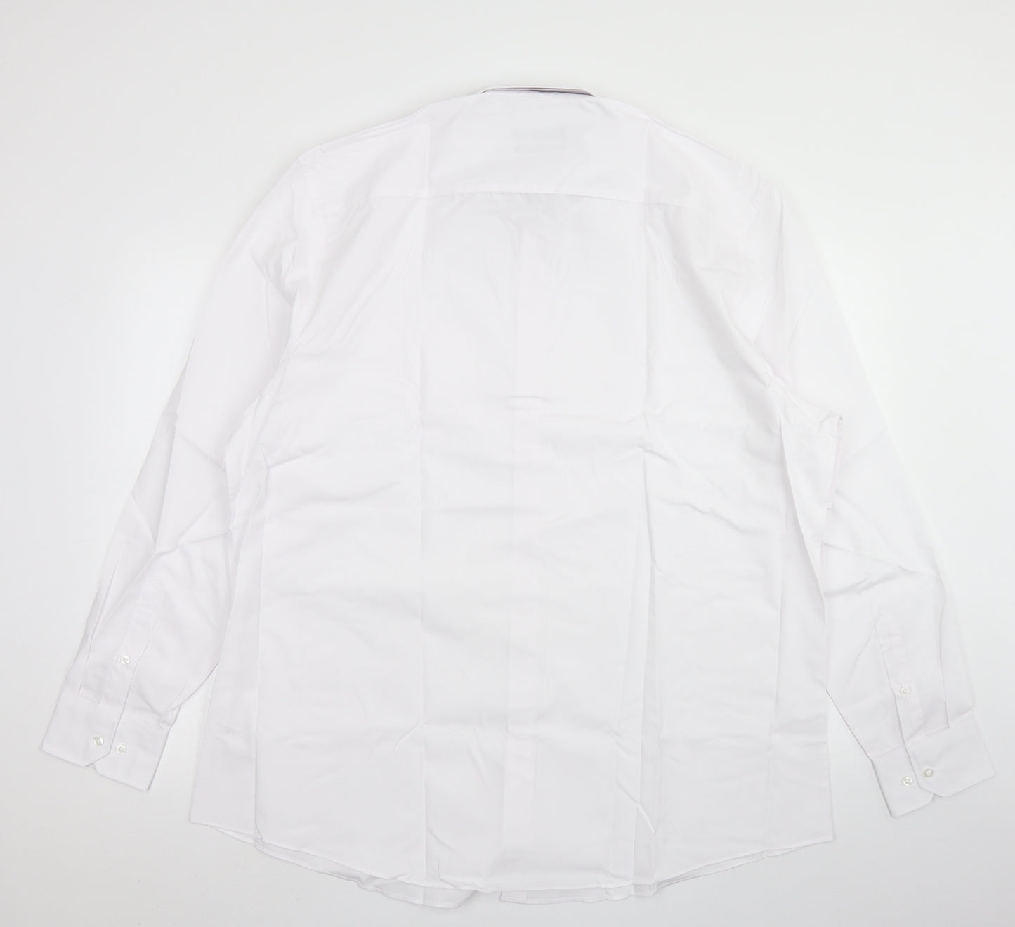 TU Mens White  Cotton  Dress Shirt Size 18 Collared Button