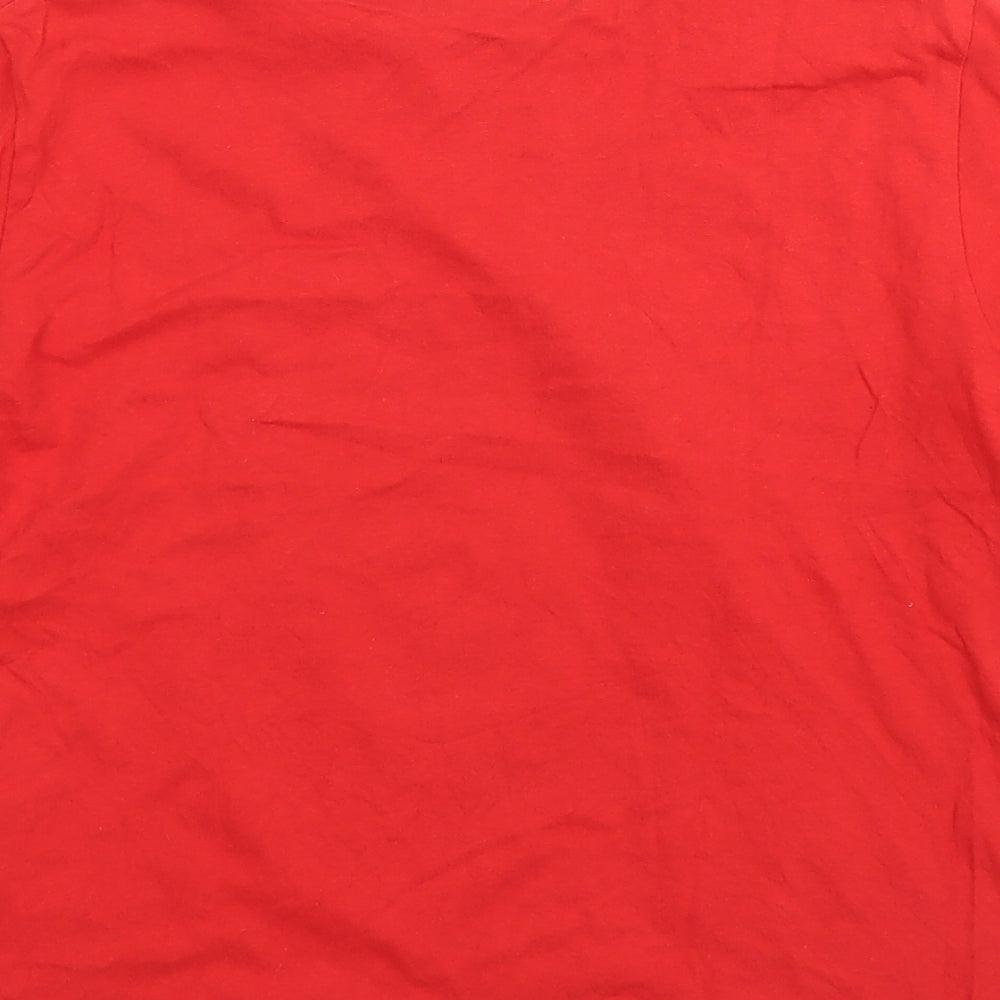 Primark Boys Red  Cotton Basic T-Shirt Size 9-10 Years Crew Neck  - Minecraft