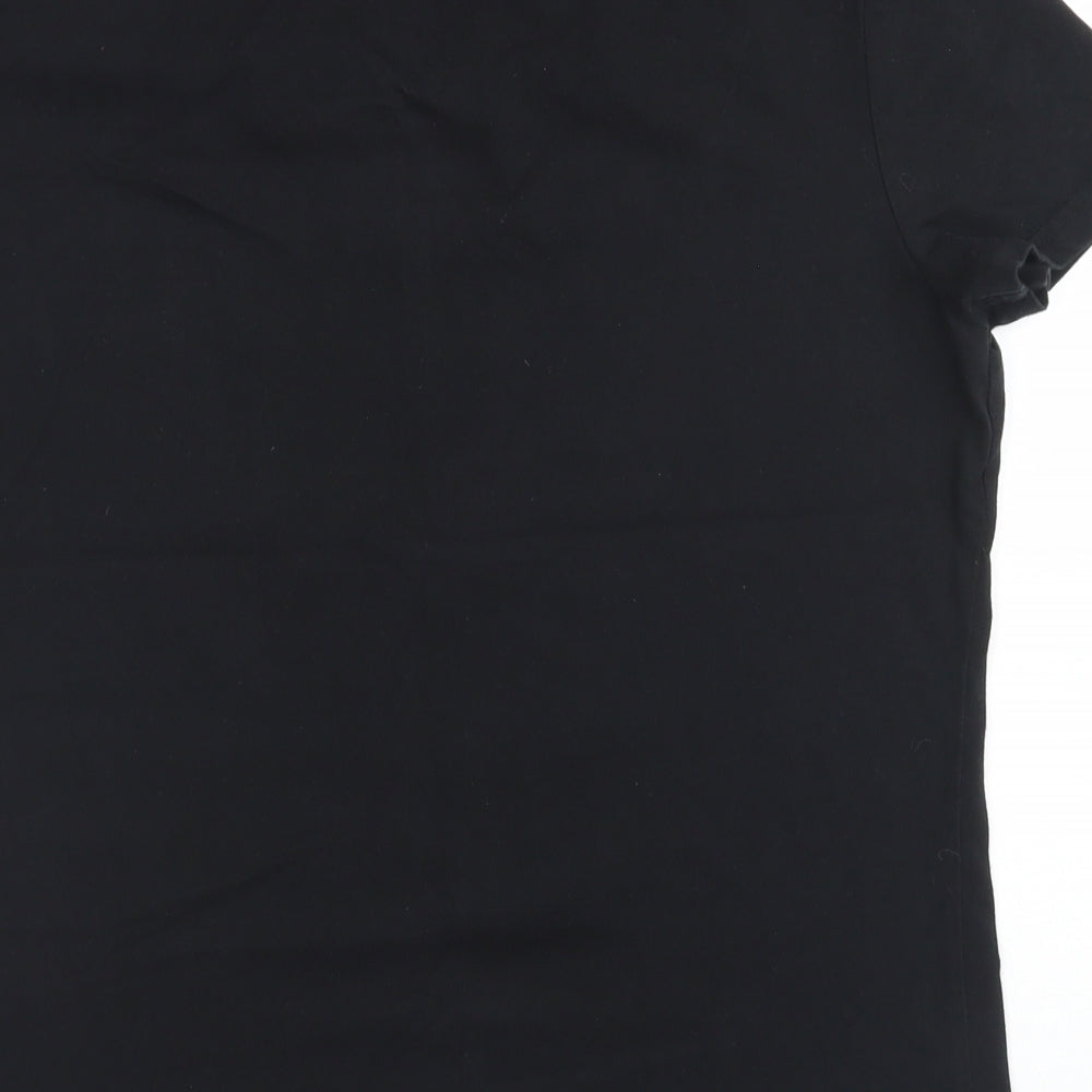 adidas Womens Black  Cotton Basic T-Shirt Size 16 Crew Neck