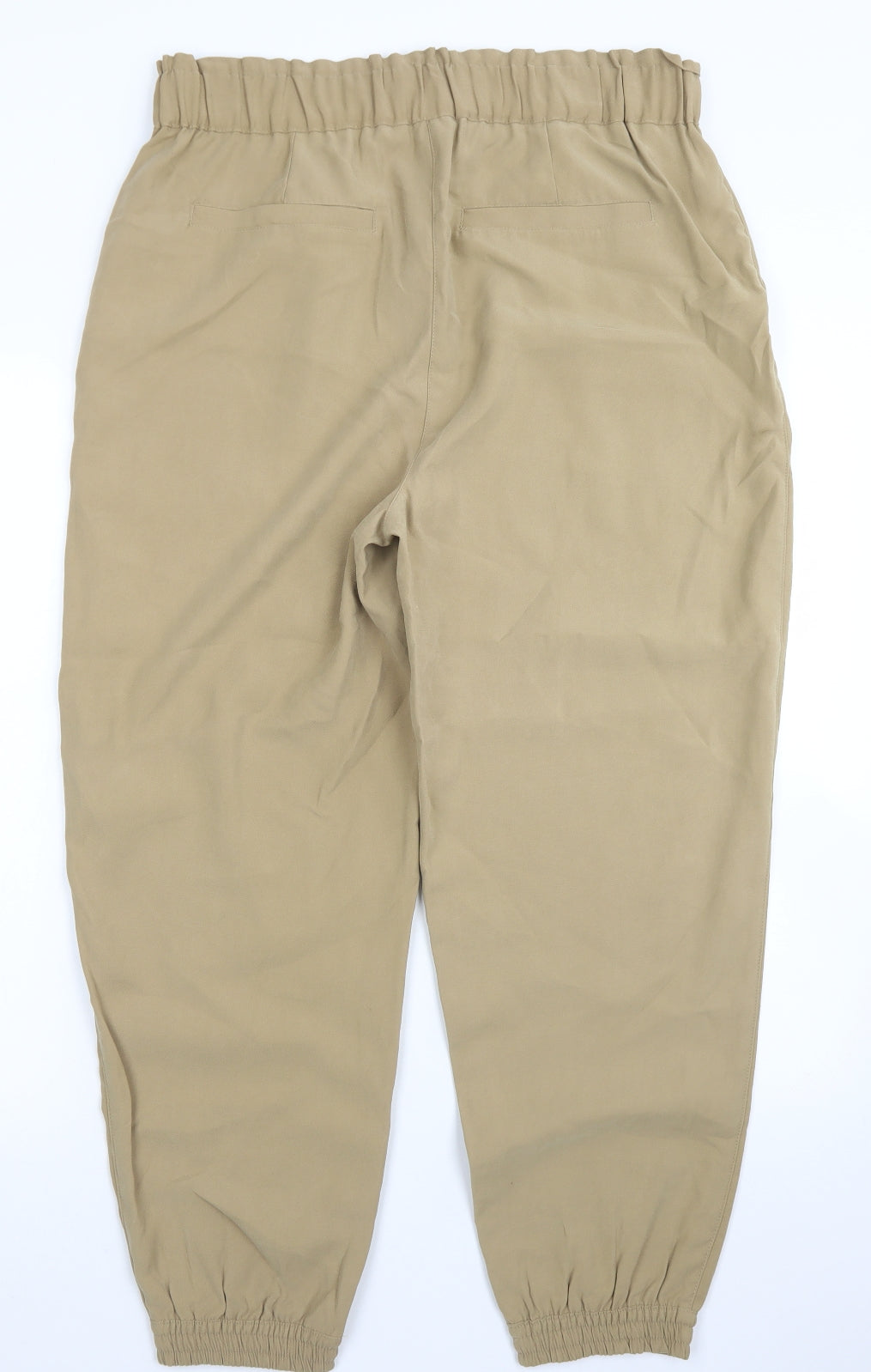 F&F Womens Brown  Viscose Carrot Trousers Size 14 L26 in Regular Button
