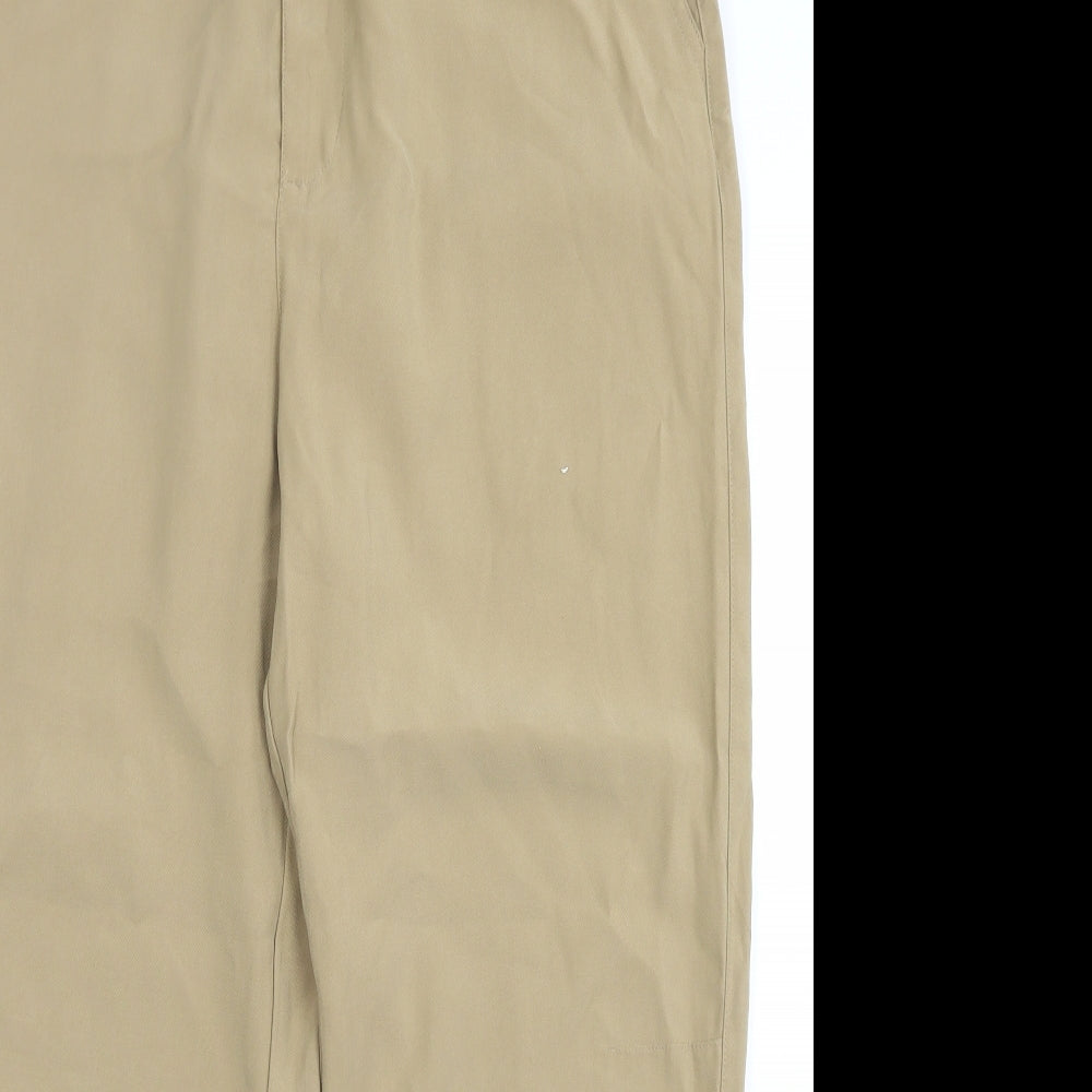 F&F Womens Brown  Viscose Carrot Trousers Size 14 L26 in Regular Button