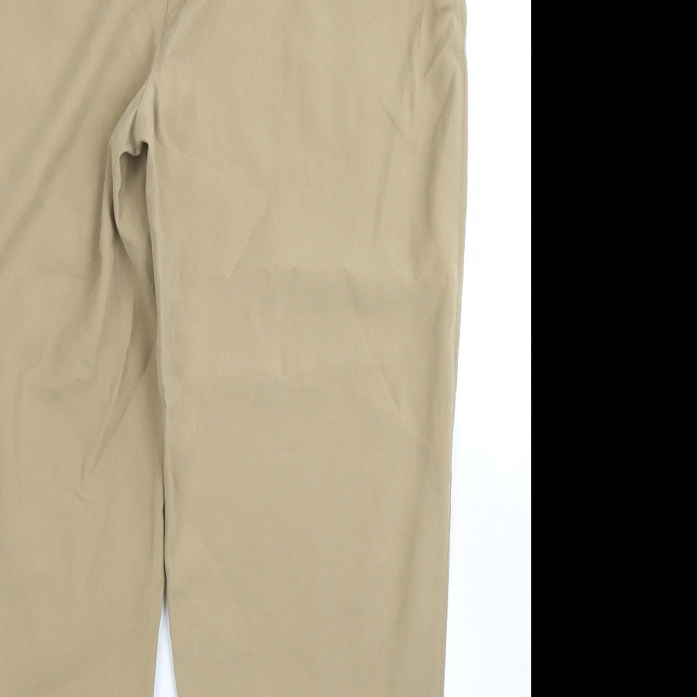 F&F Womens Brown  Viscose Carrot Trousers Size 14 L26 in Regular Button