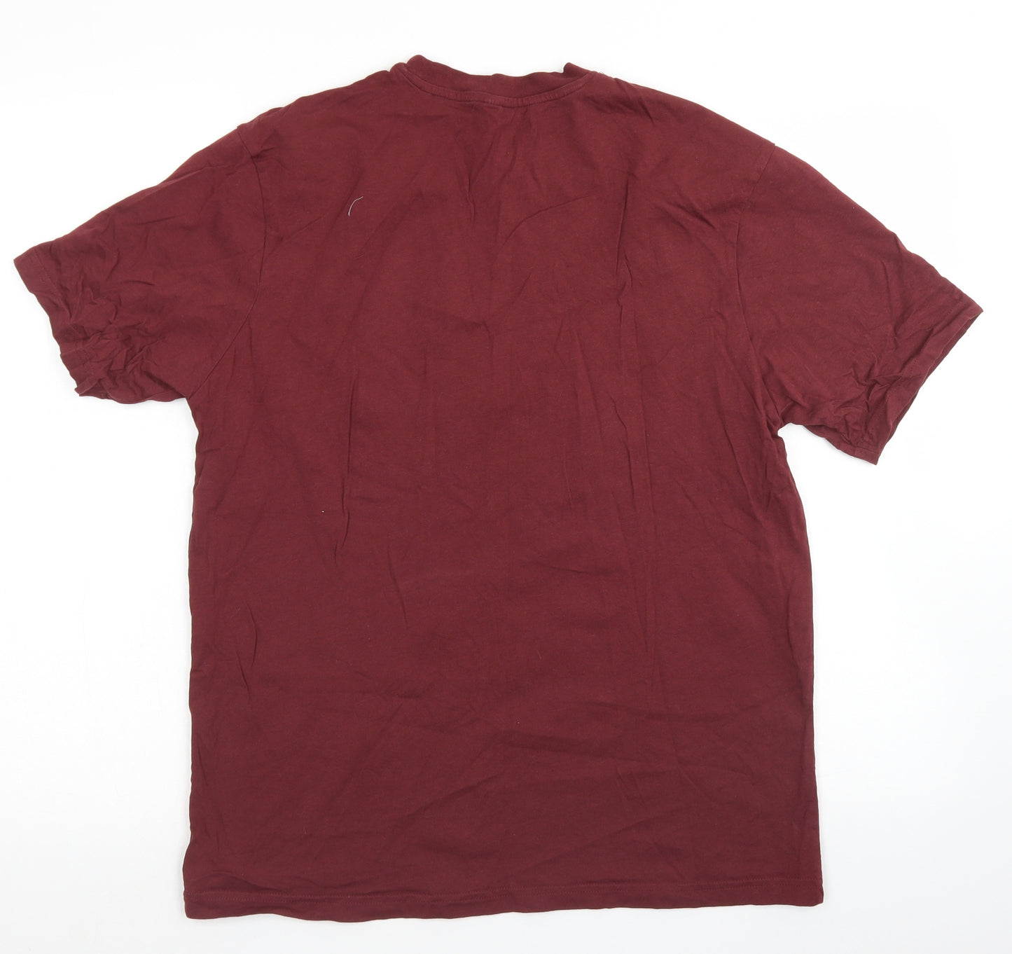 Donnay Mens Red  Cotton  T-Shirt Size L Crew Neck