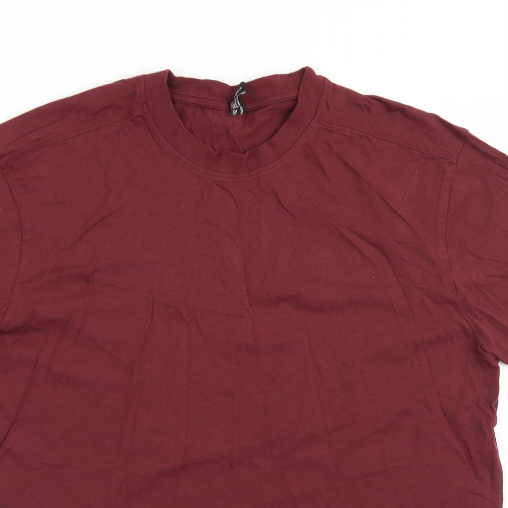 Donnay Mens Red  Cotton  T-Shirt Size L Crew Neck