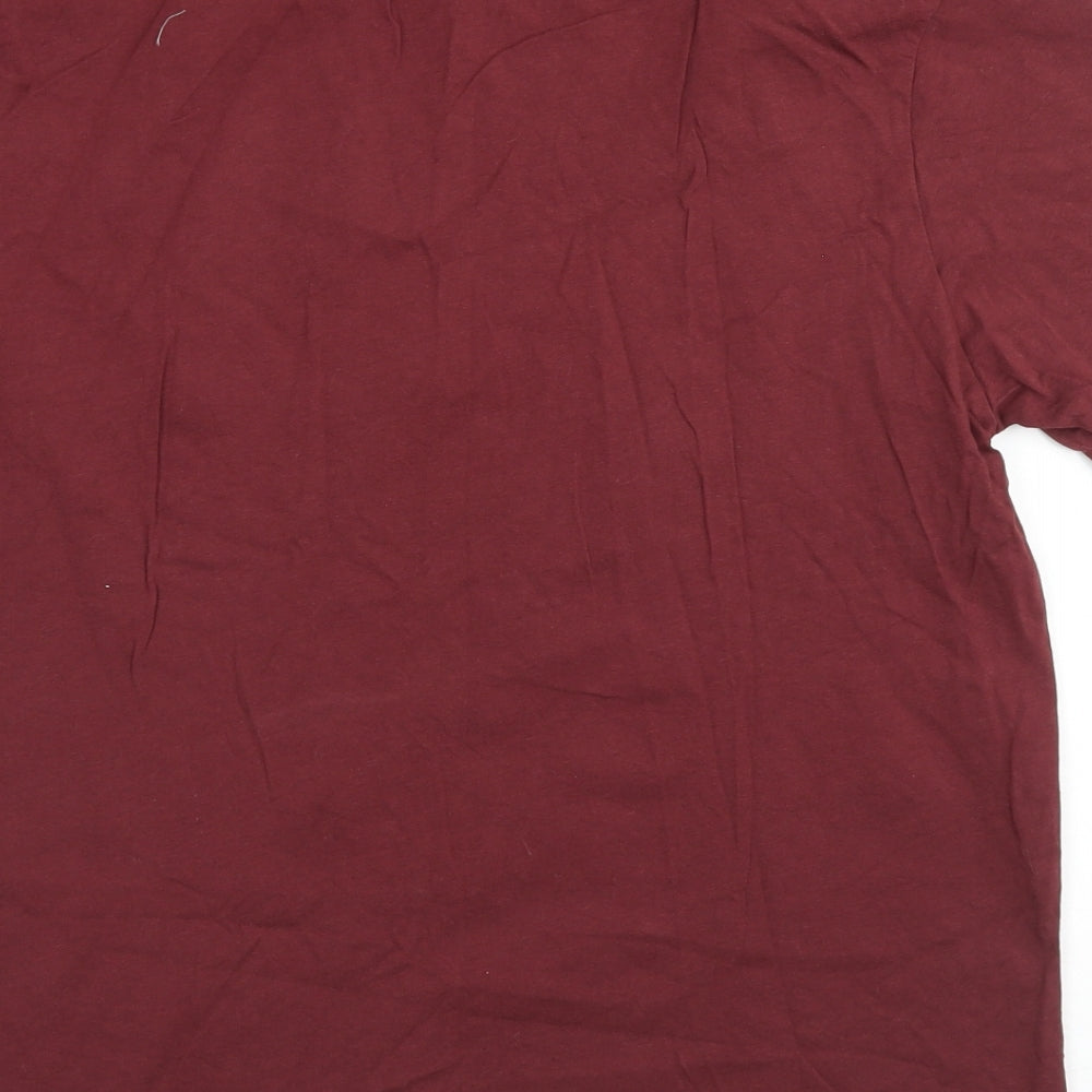 Donnay Mens Red  Cotton  T-Shirt Size L Crew Neck