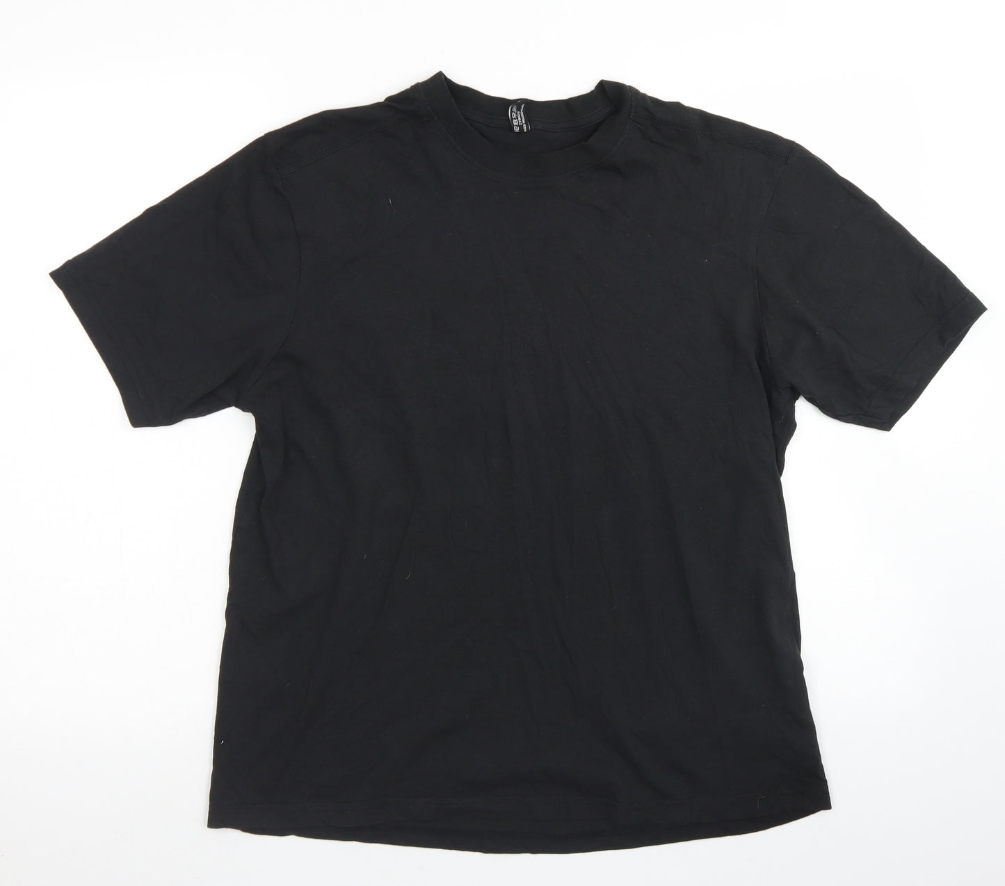 Donnay Mens Black  Cotton  T-Shirt Size L Crew Neck