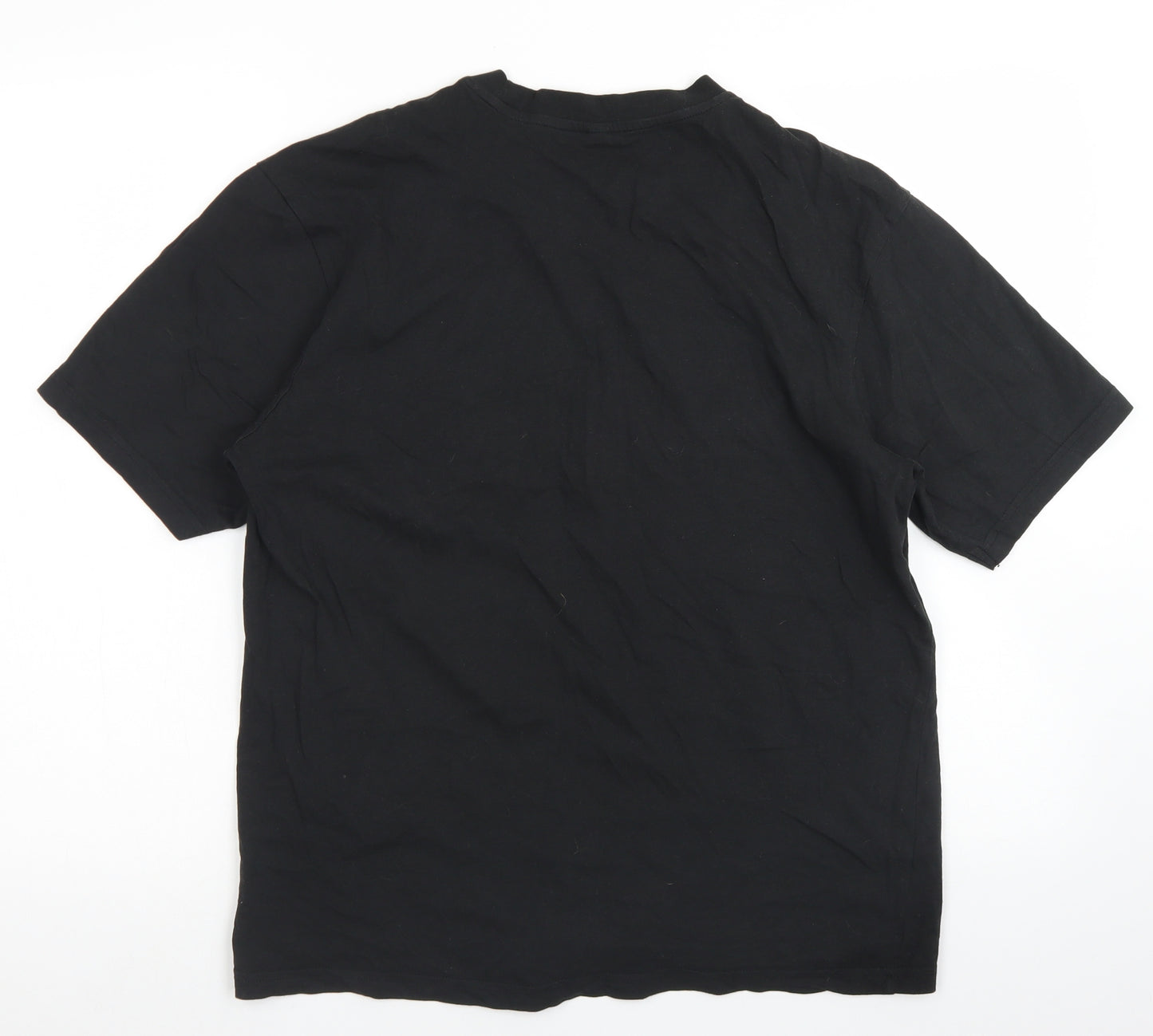 Donnay Mens Black  Cotton  T-Shirt Size L Crew Neck