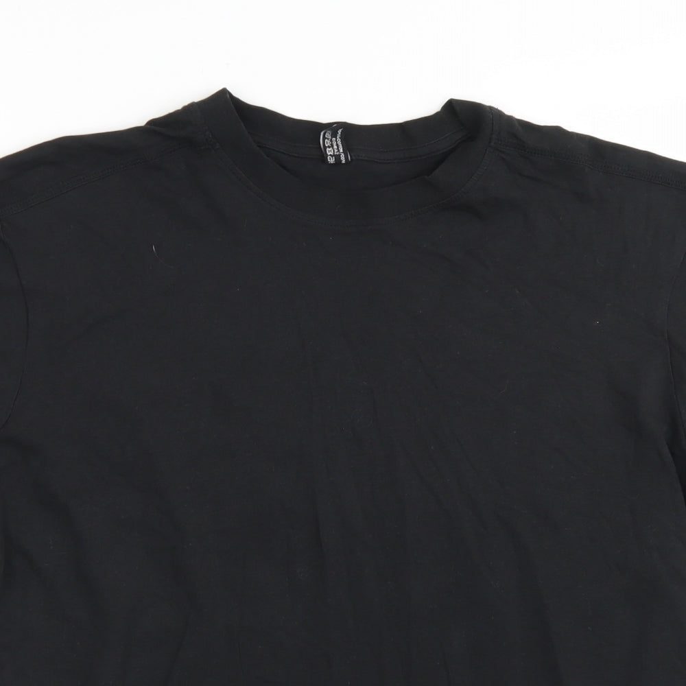 Donnay Mens Black  Cotton  T-Shirt Size L Crew Neck