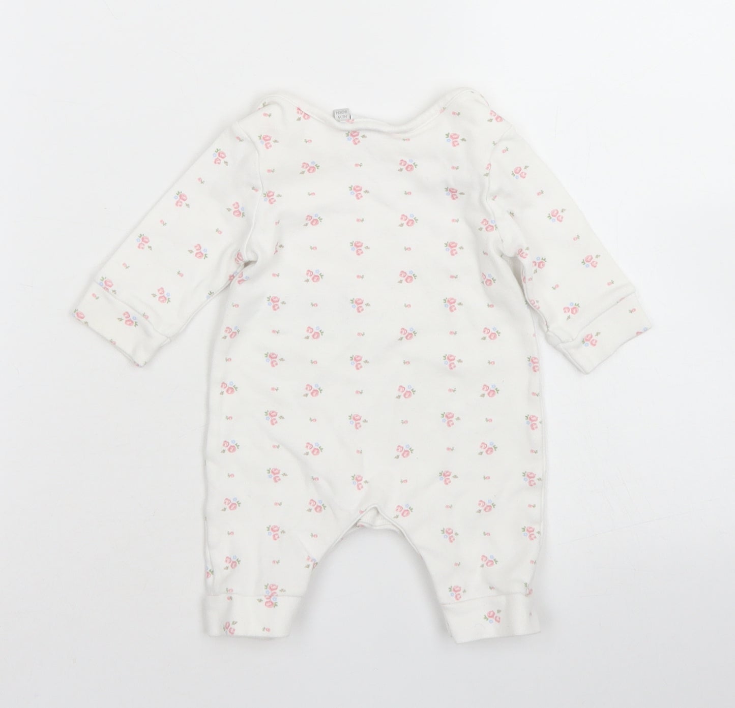 Jasper Conran Girls White Floral Cotton Romper One-Piece Size Newborn  Snap
