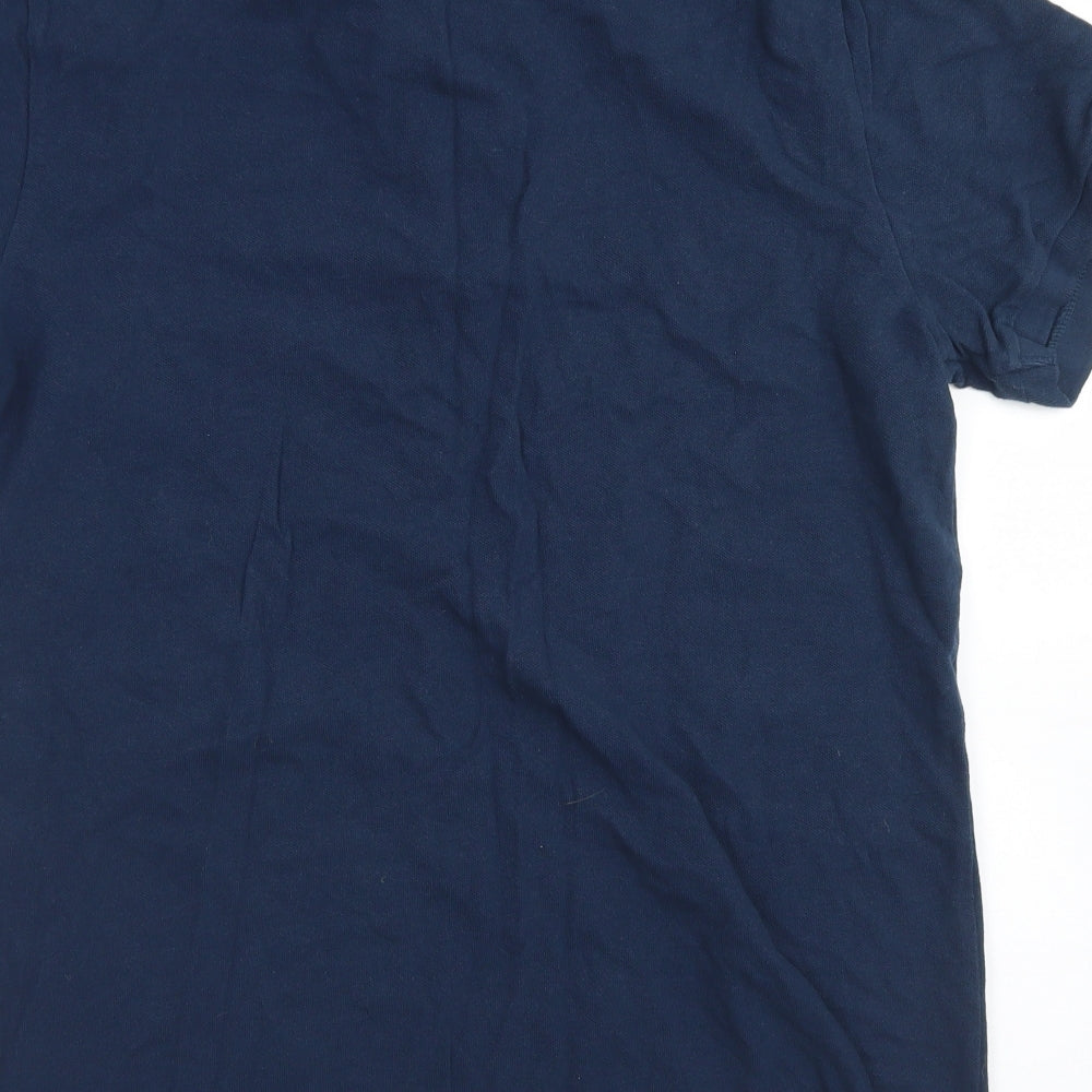 Gap Mens Blue  Cotton  Polo Size L Collared Button