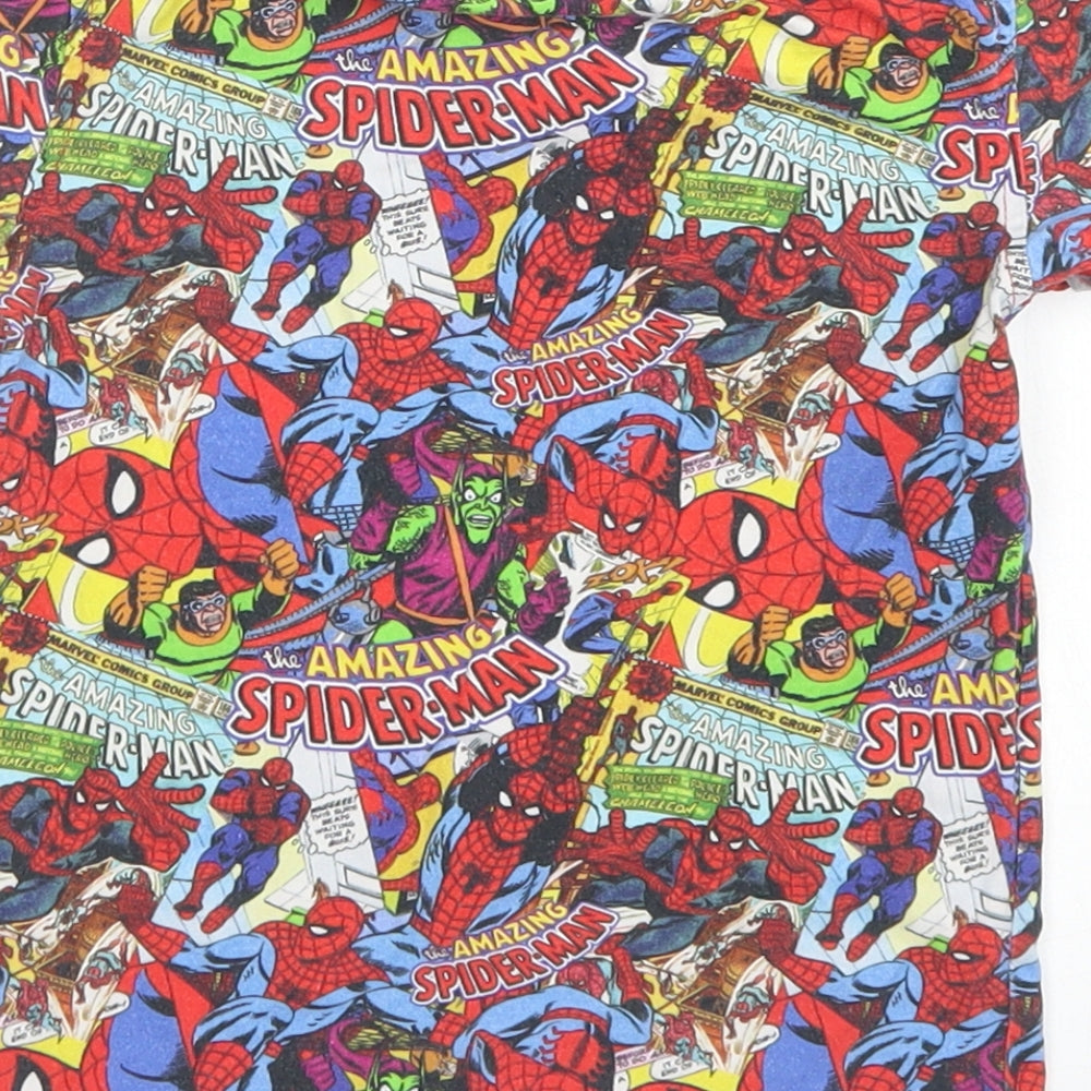 George Boys Red  Cotton Basic T-Shirt Size 18-24 Months Crew Neck  - Spider-Man Comic Strip