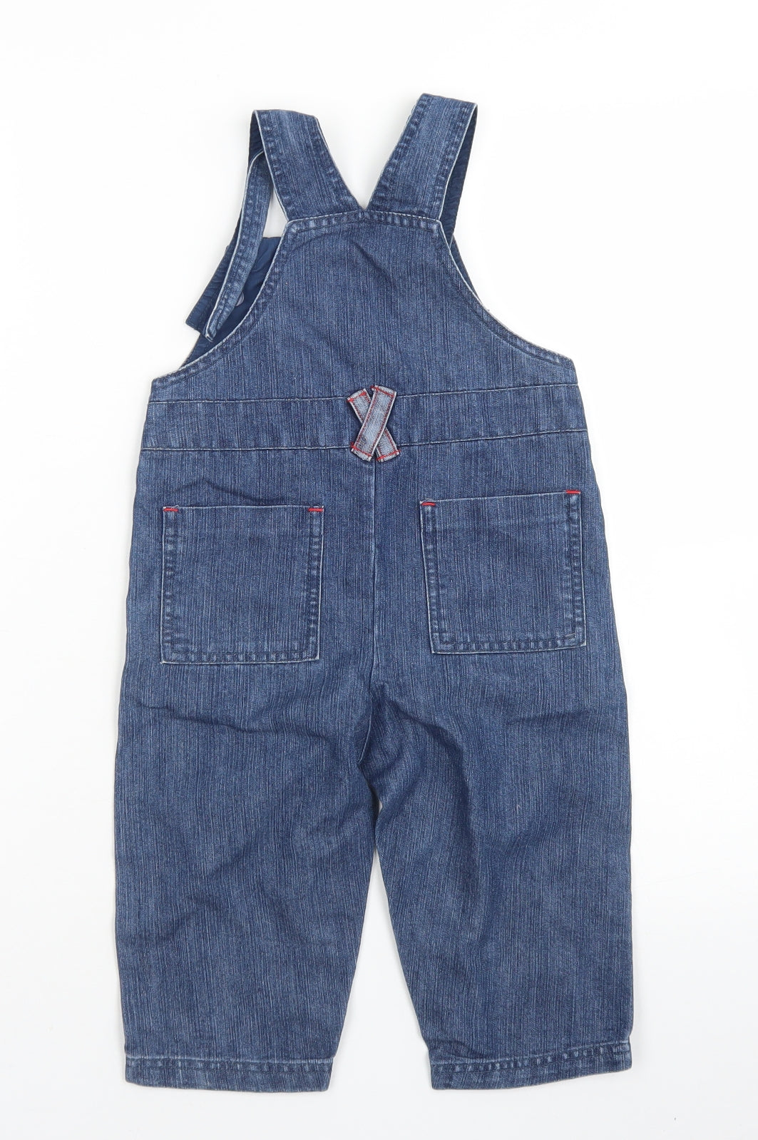Disney Boys Blue  Cotton Dungaree One-Piece Size 12-18 Months  Snap - Mickey Mouse