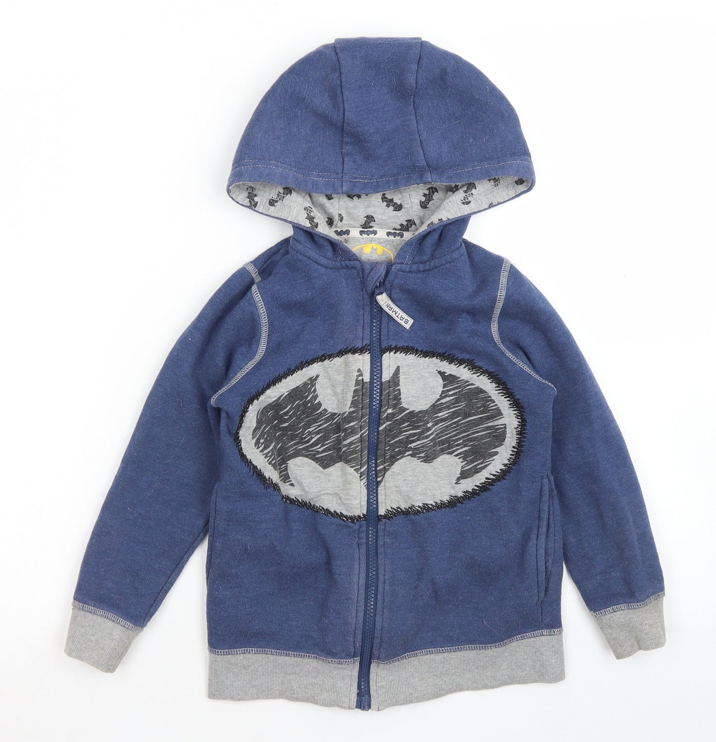 Nutmeg Boys Blue  Cotton Full Zip Hoodie Size 6-7 Years  Zip - Batman