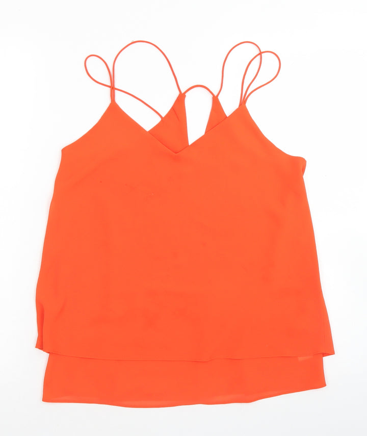 New Look Womens Orange  Polyester Camisole Blouse Size 8 Round Neck
