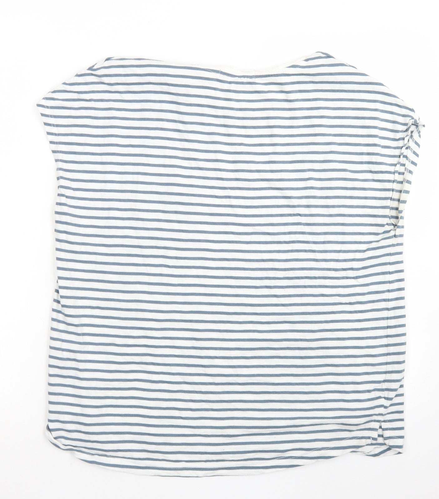 NEXT Womens Black Striped Cotton Basic T-Shirt Size 16 Crew Neck