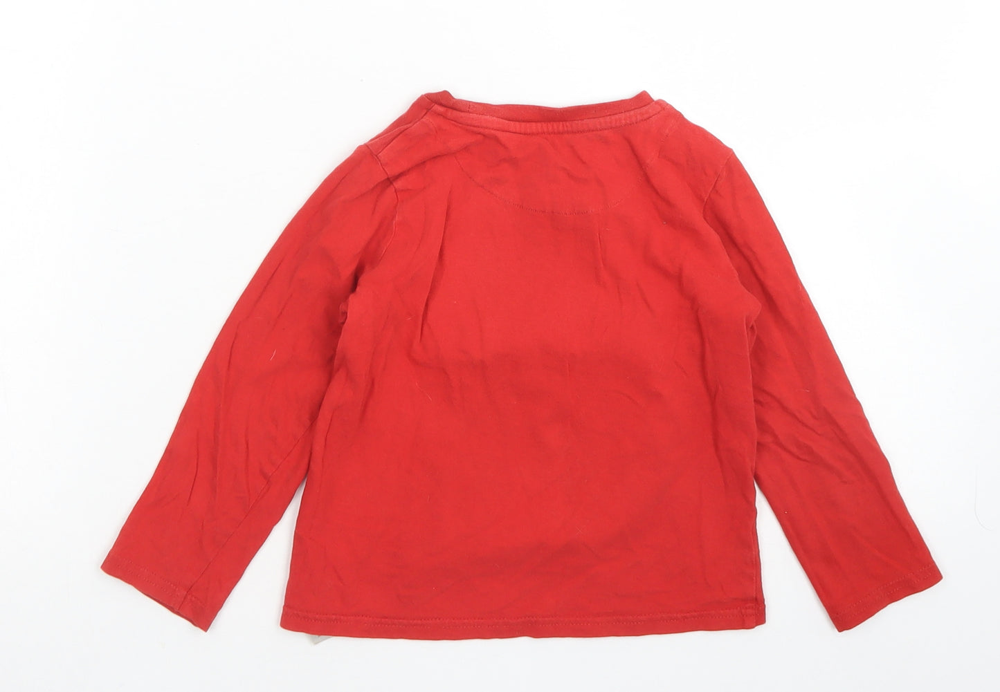 M&S Boys Red  Cotton Basic T-Shirt Size 3-4 Years Crew Neck  - Spider-Man