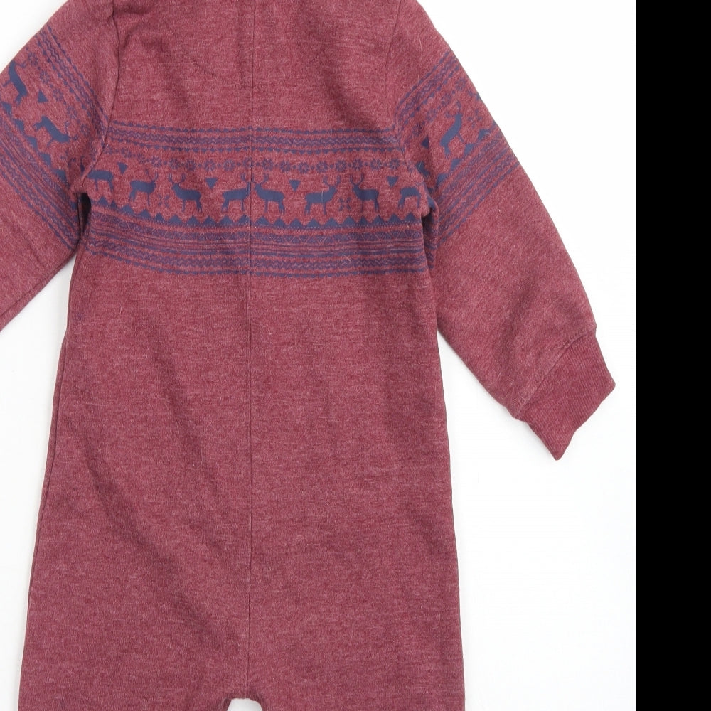 Rebel Boys Purple Fair Isle Polyester Capri One Piece Size 18-24 Months  Zip