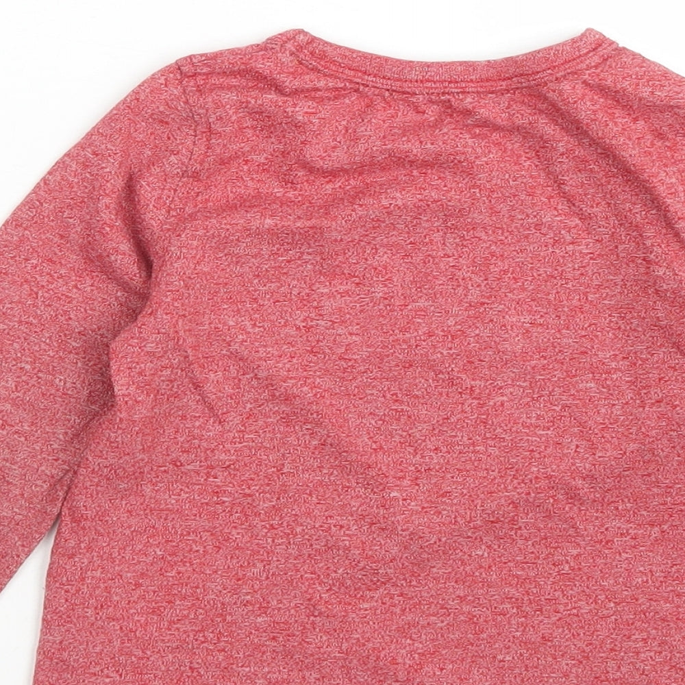 George Boys Red  Polyester Basic T-Shirt Size 2-3 Years Crew Neck  - Aliens