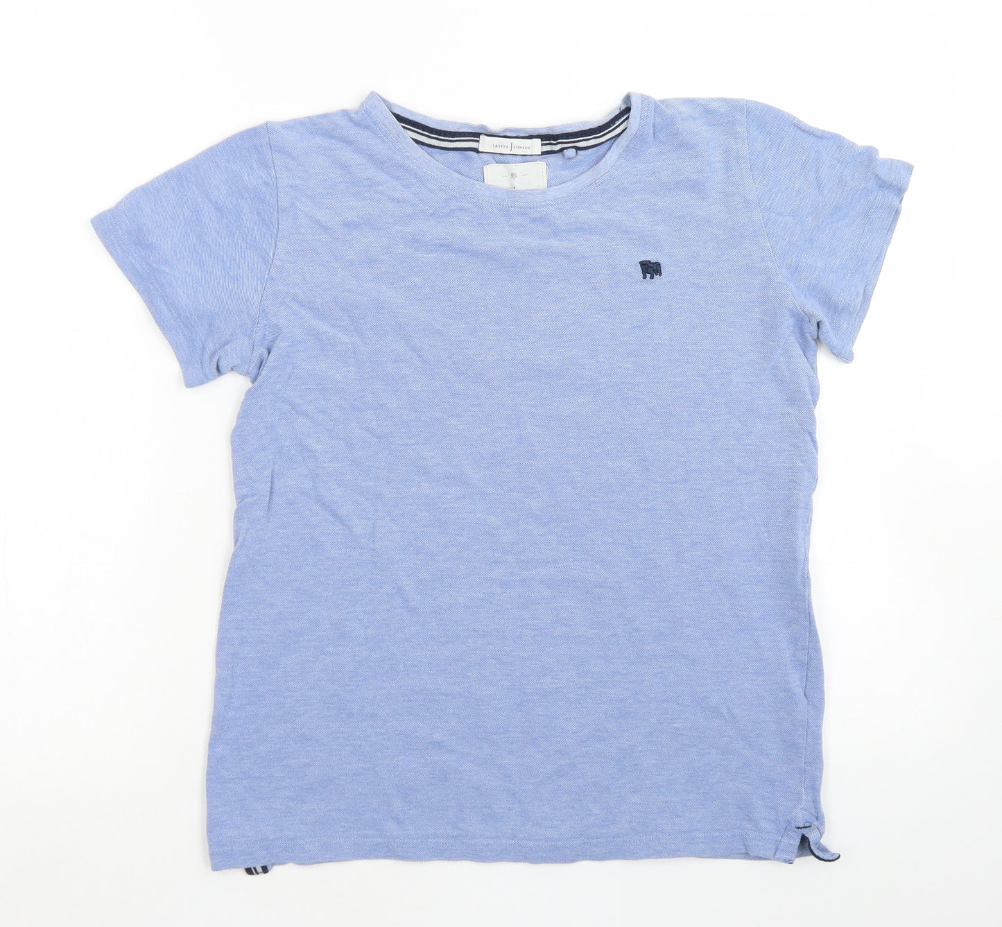 Jasper Conran Boys Blue  Cotton Basic T-Shirt Size 13-14 Years Crew Neck