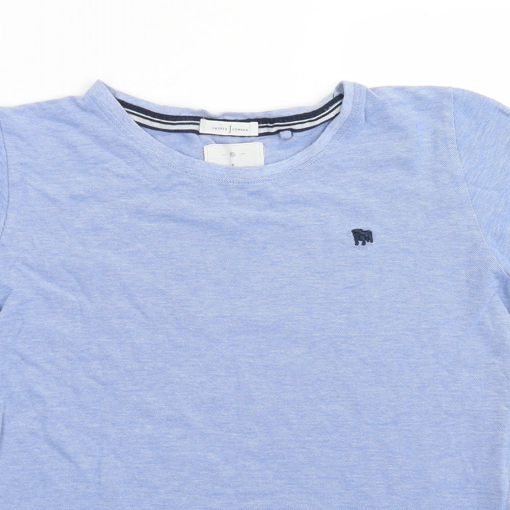 Jasper Conran Boys Blue  Cotton Basic T-Shirt Size 13-14 Years Crew Neck