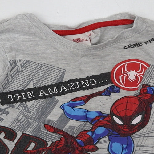 pep&co Boys Grey  Coir Basic Casual Size 3-4 Years Crew Neck Pullover - Spider-Man