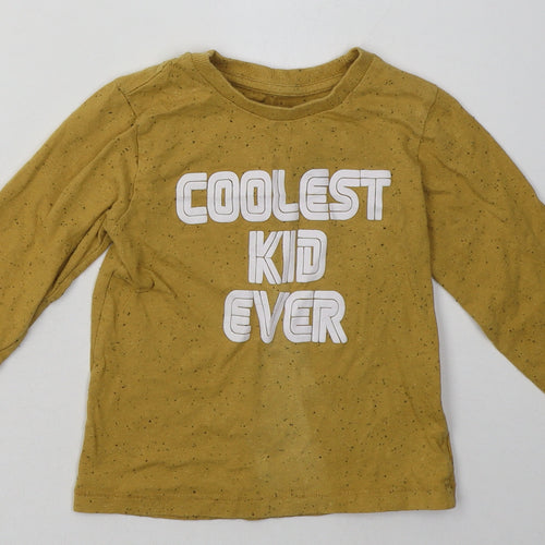 Matalan Boys Yellow  Cotton Basic Casual Size 2-3 Years Crew Neck Pullover - coolest kid ever