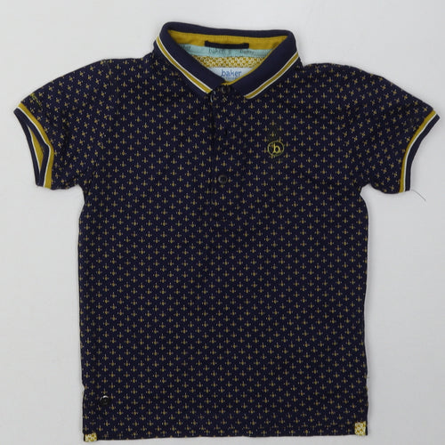 Ted Baker Boys Blue Geometric Cotton Basic Polo Size 2-3 Years Collared Button