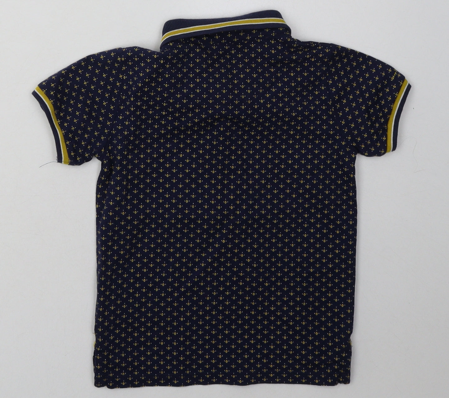 Ted Baker Boys Blue Geometric Cotton Basic Polo Size 2-3 Years Collared Button