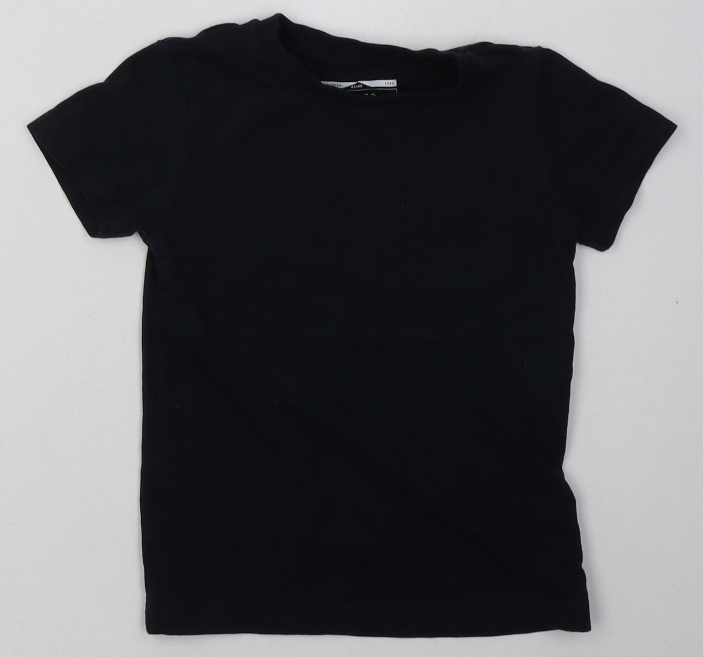 NEXT Boys Black  Cotton Basic T-Shirt Size 2-3 Years Crew Neck Pullover