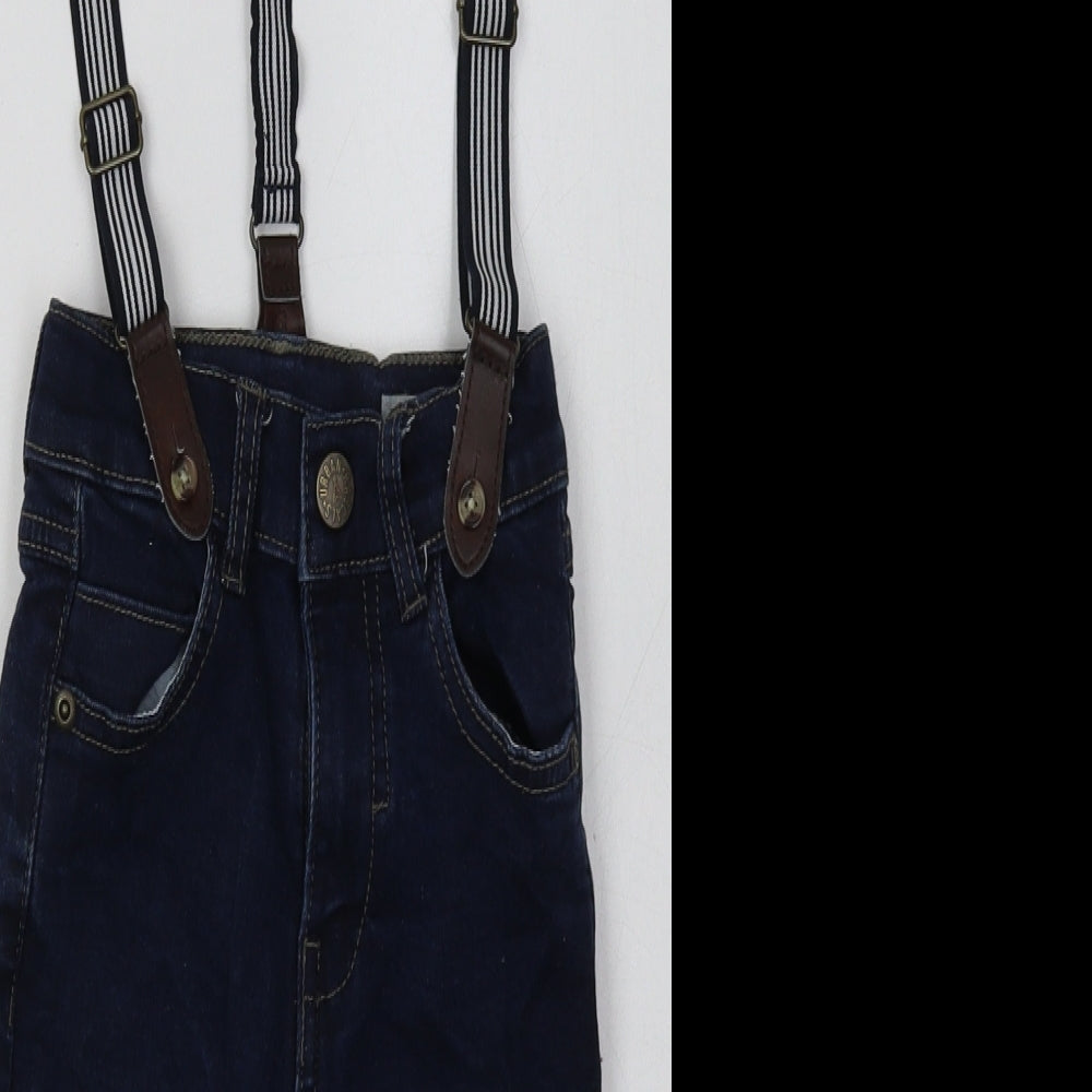 Peacocks Boys Blue  Cotton Straight Jeans Size 2 Years  Regular Button - With braces