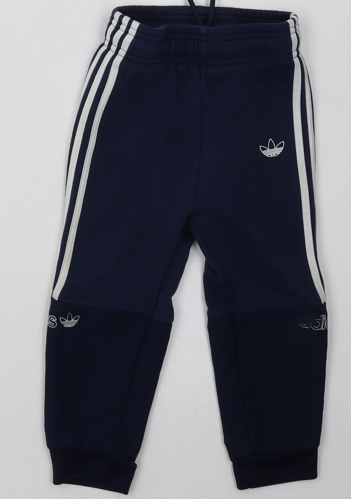 adidas Boys Blue  Cotton Jogger Trousers Size 2-3 Years  Regular Tie