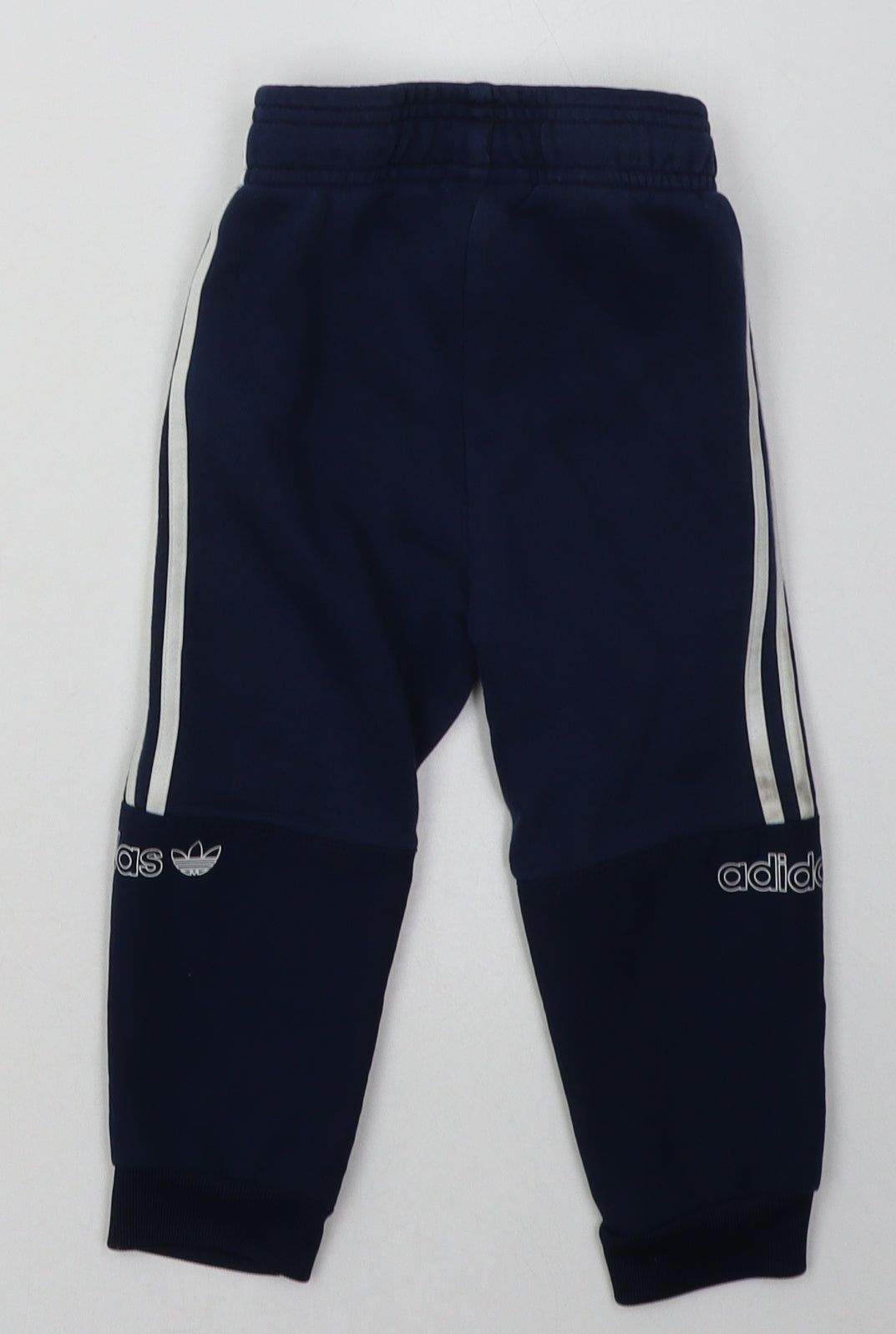 adidas Boys Blue  Cotton Jogger Trousers Size 2-3 Years  Regular Tie