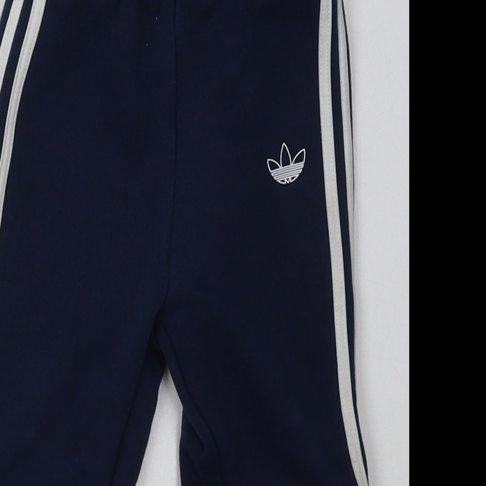 adidas Boys Blue  Cotton Jogger Trousers Size 2-3 Years  Regular Tie