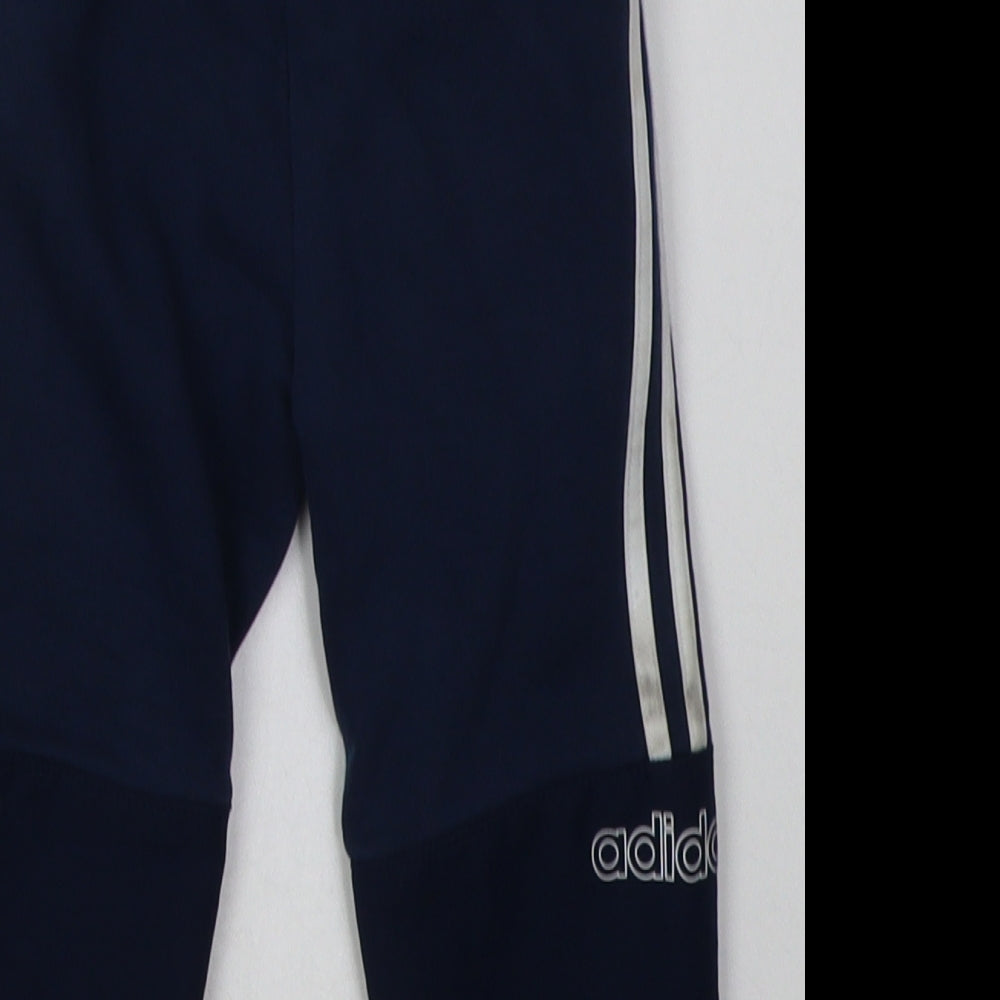 adidas Boys Blue  Cotton Jogger Trousers Size 2-3 Years  Regular Tie