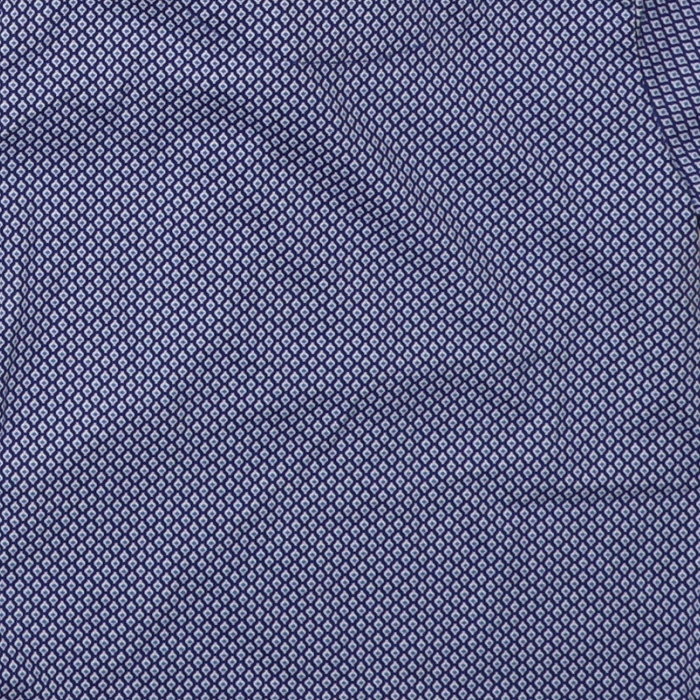 Ted Baker Boys Blue Geometric Cotton Basic Polo Size 2-3 Years Collared Button