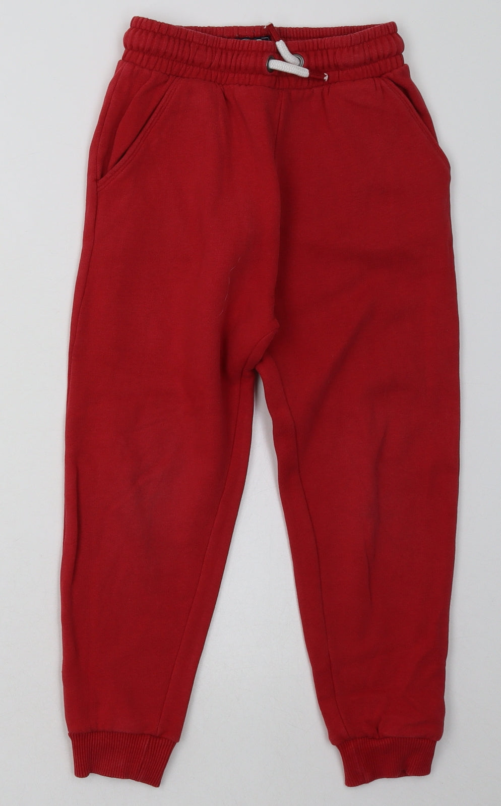 NEXT Boys Red  Cotton Jogger Trousers Size 6-7 Years  Regular Tie