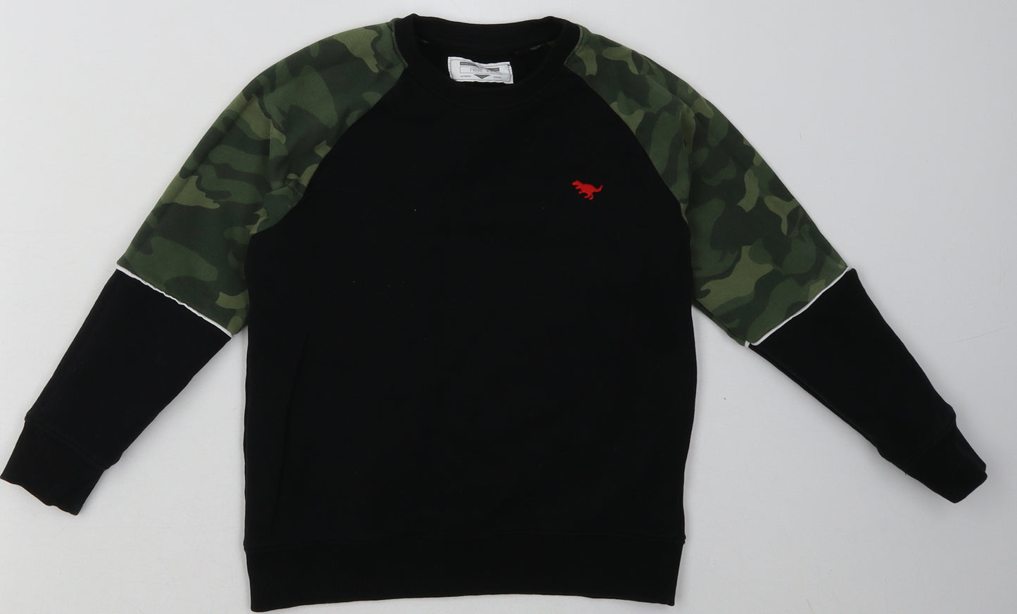 NEXT Boys Black Camouflage Cotton Pullover Sweatshirt Size 6-7 Years  Pullover