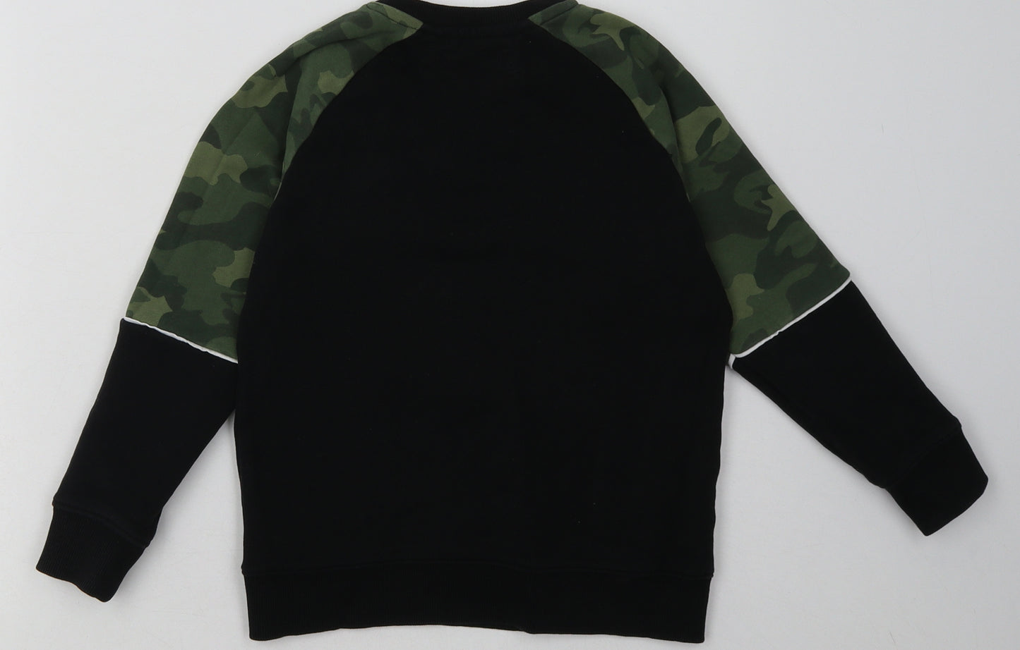 NEXT Boys Black Camouflage Cotton Pullover Sweatshirt Size 6-7 Years  Pullover