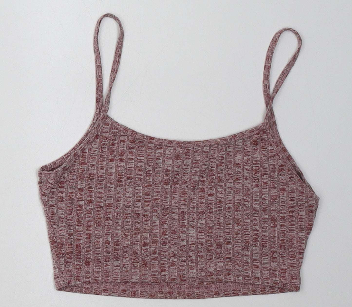 SheIn Womens Red  Polyester Cropped Tank Size M Scoop Neck