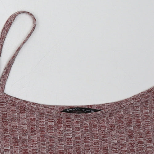 SheIn Womens Red  Polyester Cropped Tank Size M Scoop Neck