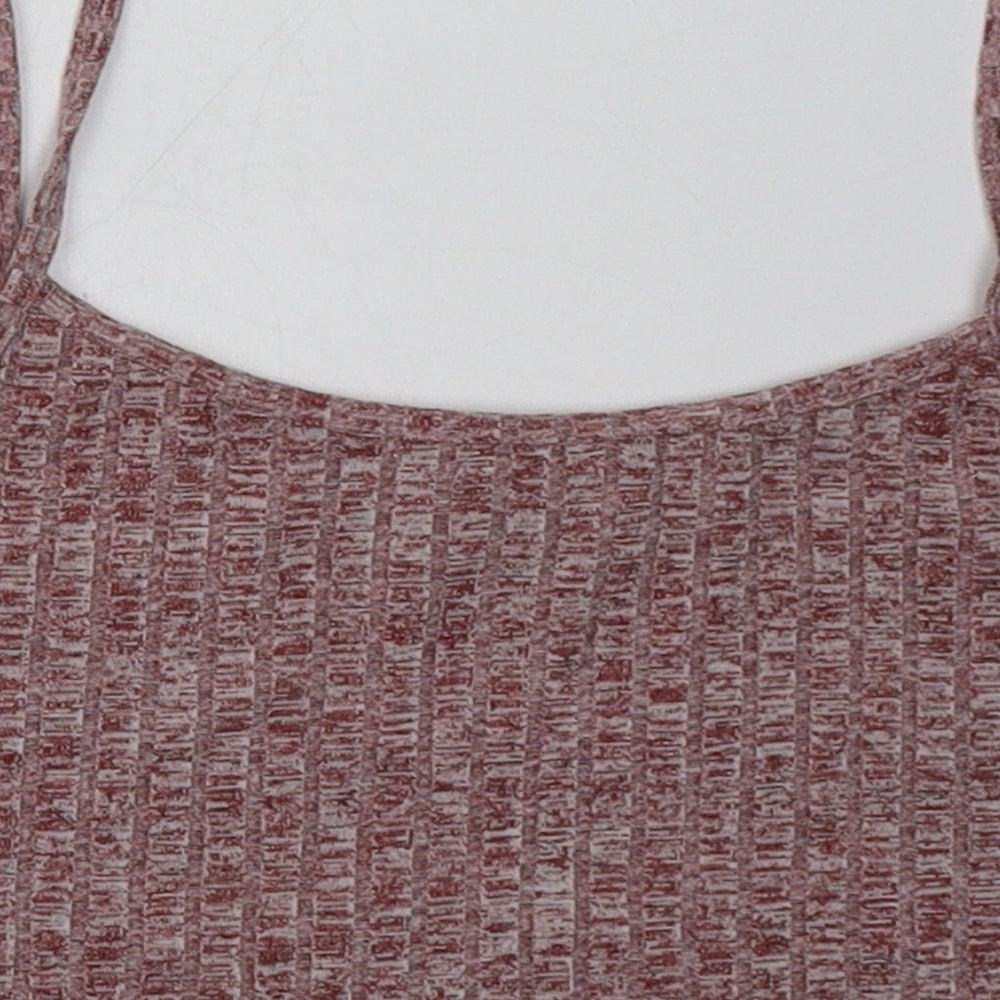 SheIn Womens Red  Polyester Cropped Tank Size M Scoop Neck